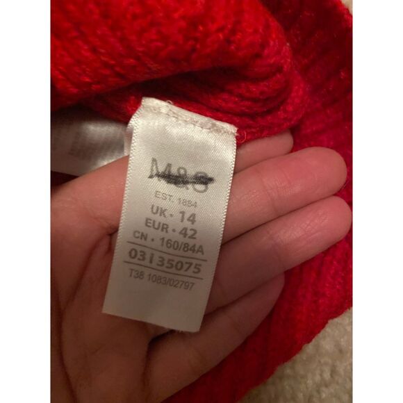 NWOT M&S Collection Knit Red Sweater UK size 14 - Picture 8 of 11